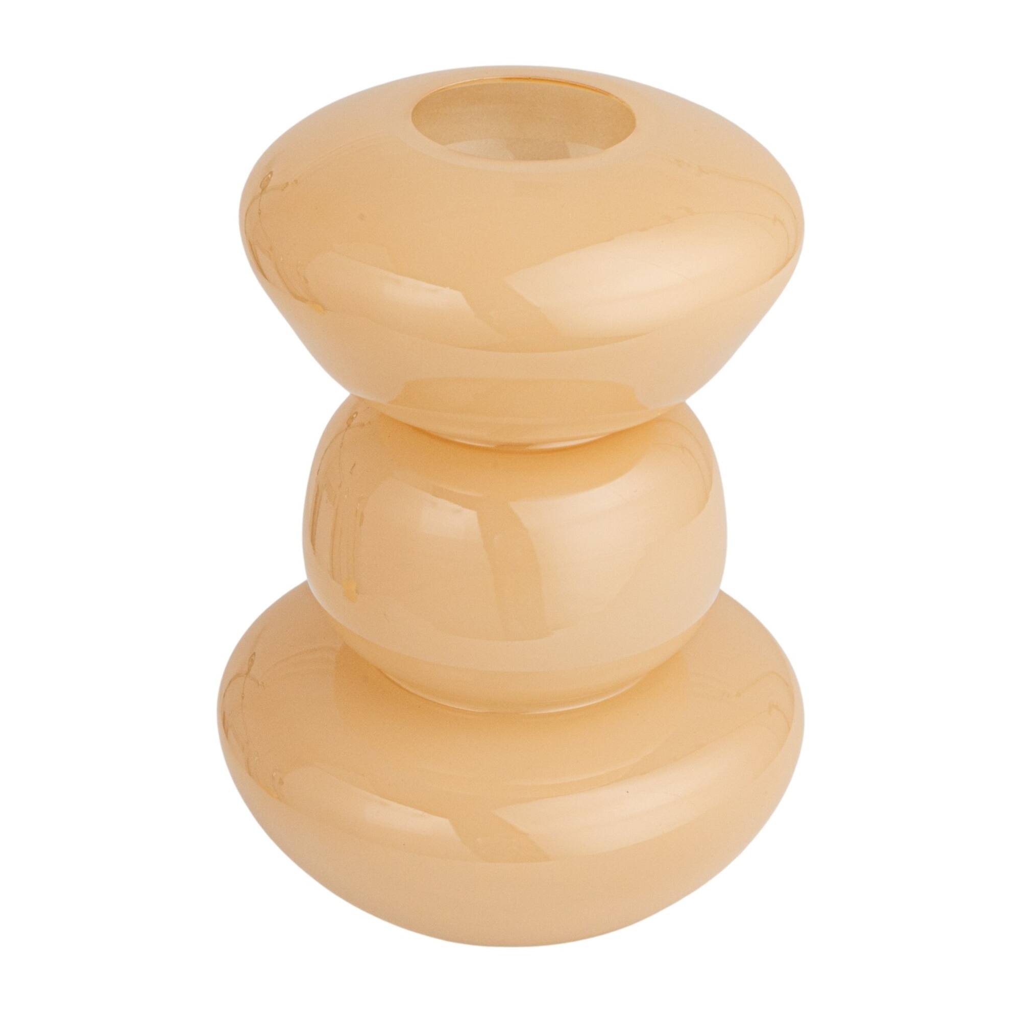 Hello Honey® 10" Nude Beige Natural Elegance Glass Vase